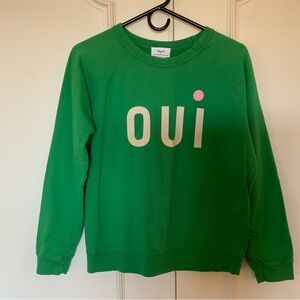 Clare V Green 'Oui' Crew Neck Sweater